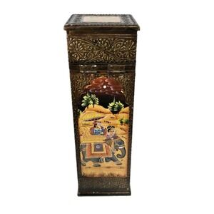 Wooden Wine Bottle Holder, Handmade Bottle Holder, Mughal Painted Bottle‎ Holder